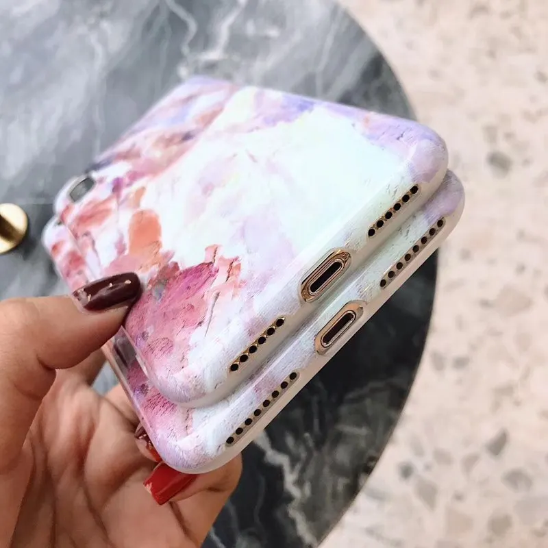 Чехол для iPhone 8 7 6s Plus XR X XS max глянцевый художественный узор мягкая задняя крышка |