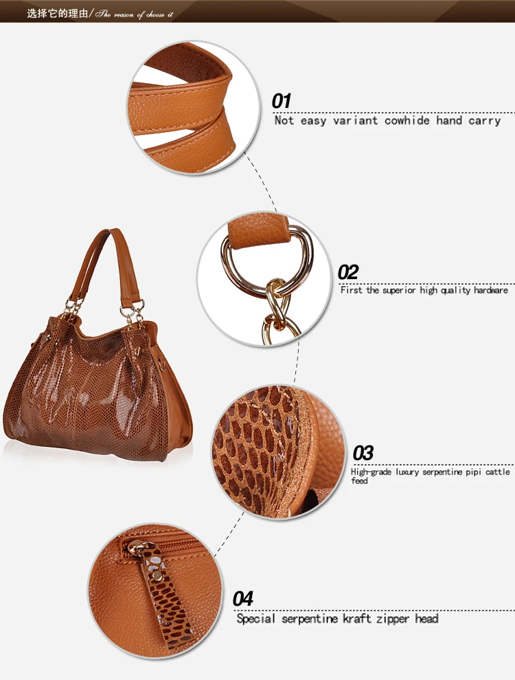 

Kajie Brand Serpentine Genuine Leather Women Bags Designer Handbags SnakeSkin Luxury Female Hobos Casual Shoulder Tote Sac