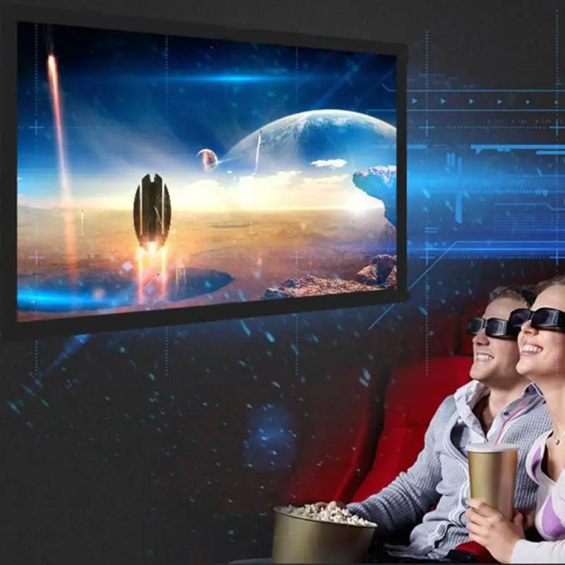 4/3 ткань быстро складывается стол висит экран для проектора с занавесом HD 3D