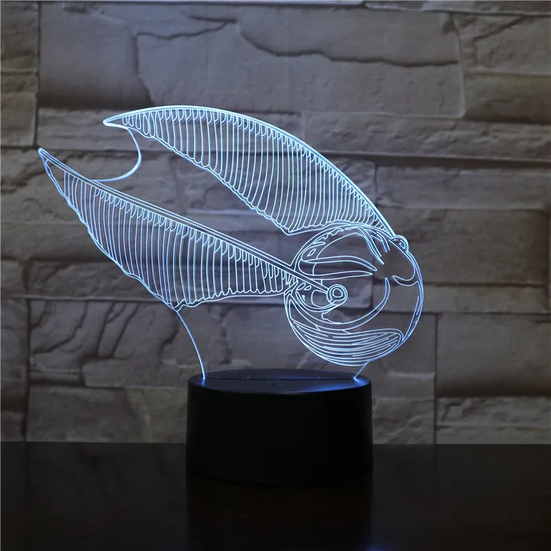 7 видов цветов Изменение визуальный акриловый 3D летающий шар LED USB Футбол Ночник