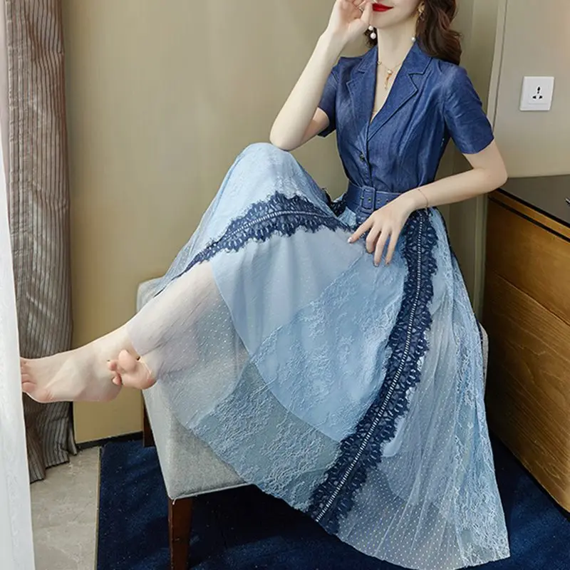 Ретро Элегантные корейские стильные летние сексуальные вечерние платья для