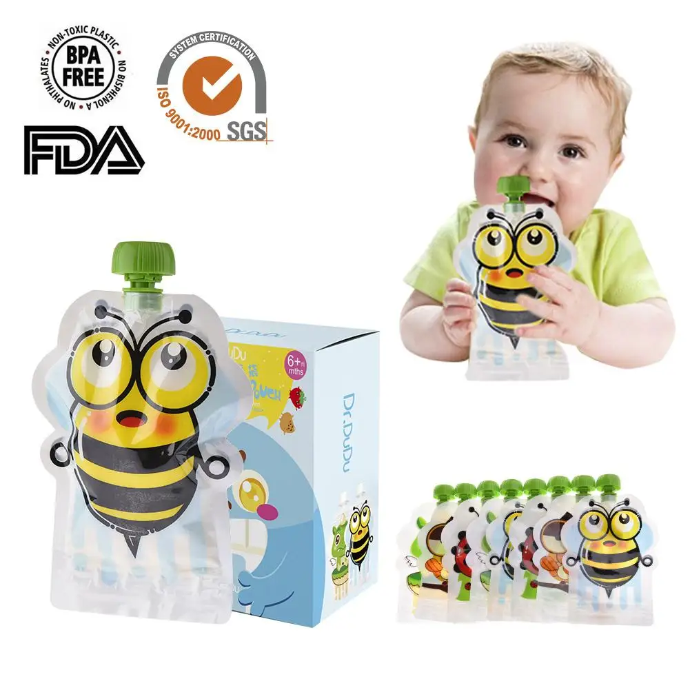 8 шт грудное молоко; Сумка BPA-Free многоразовая герметичная дополнительная сумка для еды сумка для хранения домашняя пюре целлюлоза 148 мл двойная молния