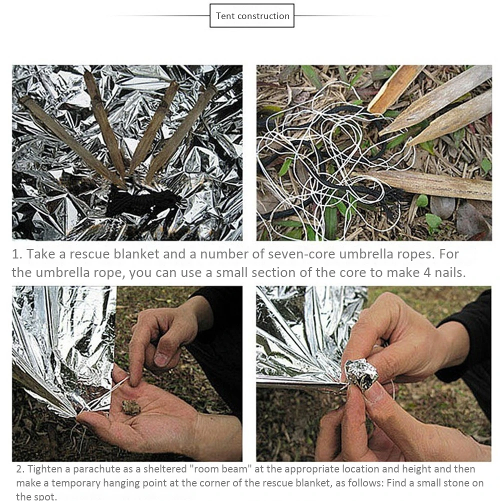 5 шт. аварийного Термальность Одеяла выживания первой помощи одеяла для катания