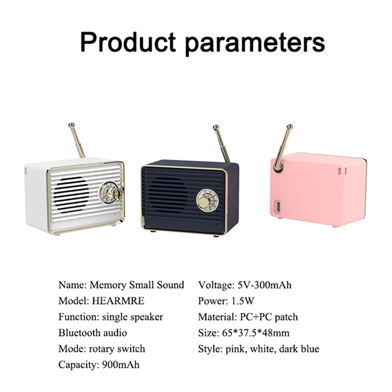 Ретро Bluetooth динамик винтажный Мини милый Ностальгический тяжелый бас 3D стерео