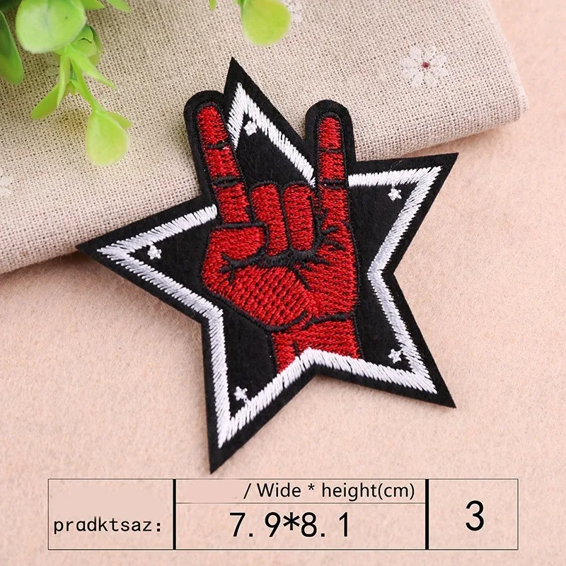 Панк буквы вышивка патчи железо на губы рок жесты аппликации средний палец