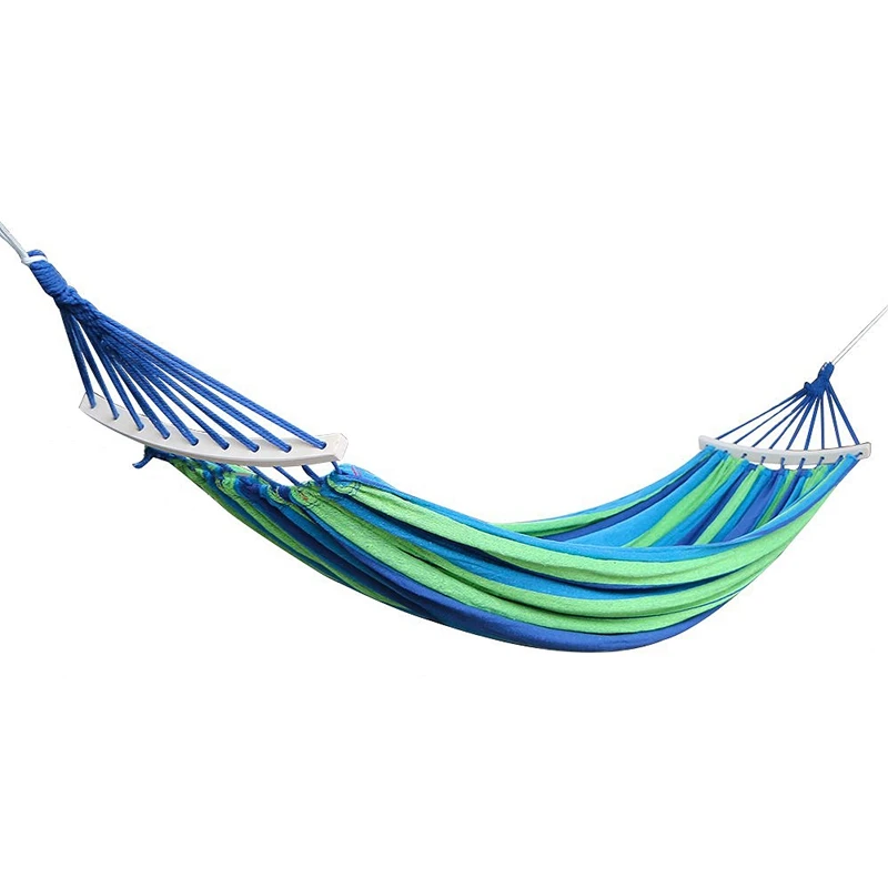New Double Hammock 450 Lbs Portable Travel Camping Hanging Swing Lazy Chair Canvas Hammocks(Blue) | Мебель