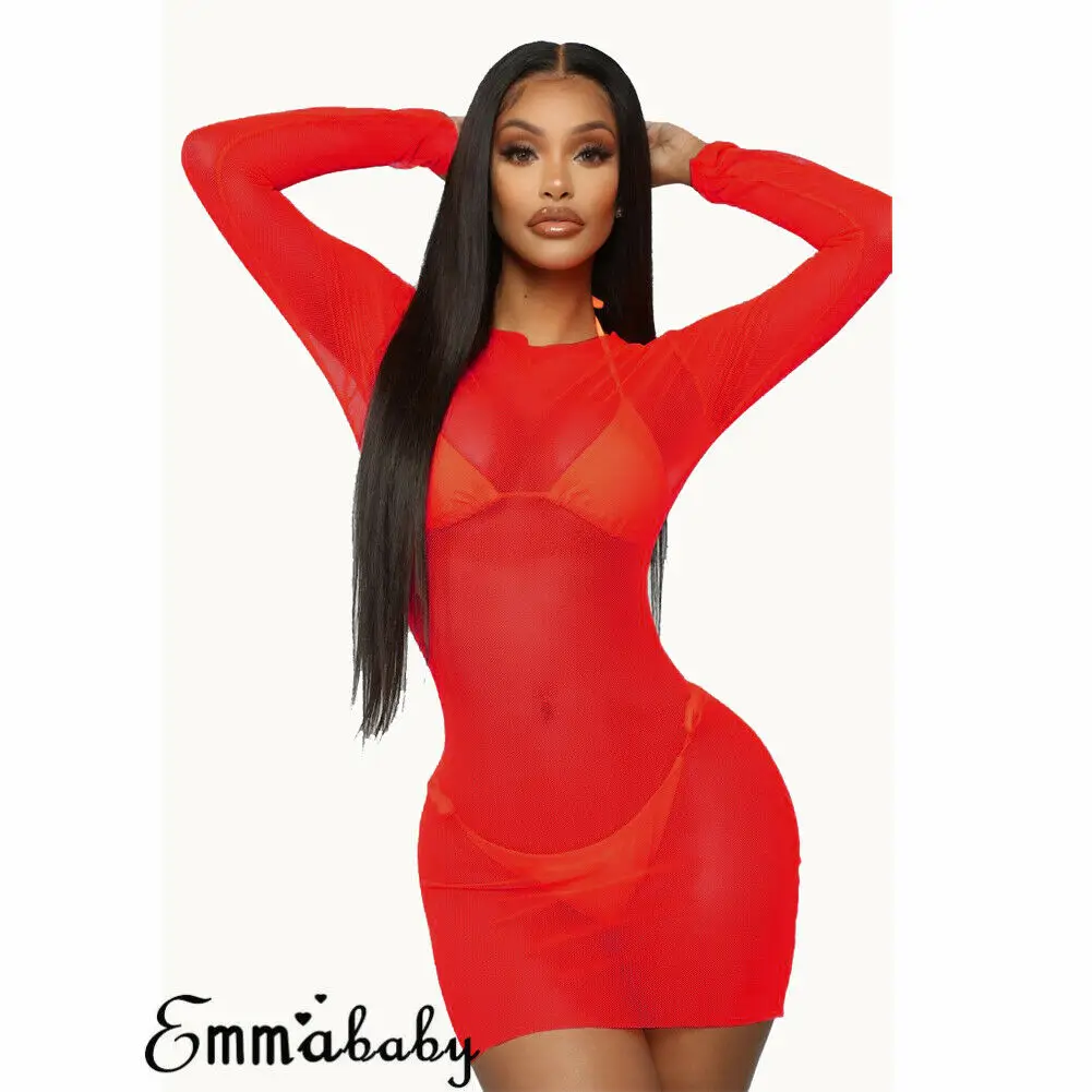 Женское однотонное Сетчатое платье-карандаш летнее облегающее мини-платье с