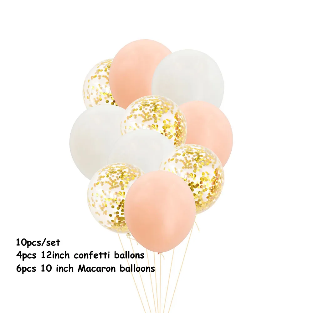 

10inch Romantic Macaron Foil Balloons Sequins Confetti Ballons Birthday Decorations Helium Air Ball Baby Shower Party Supplies