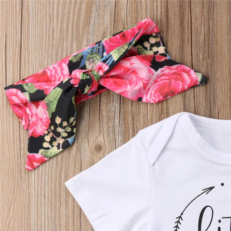 

2Pcs Girl Set Newborn Baby Girl Floral Tops Romper Pants Leggings Outfit Headband Clothes Toddler Girl Clothes O-neck Cotton