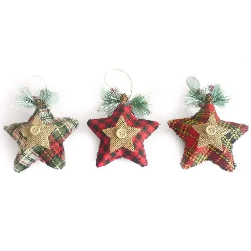 

Colors Burlap Pinecone Pentagram Pendant Christmas Tree Decoration Pendant Christmas Pentagram Pendant