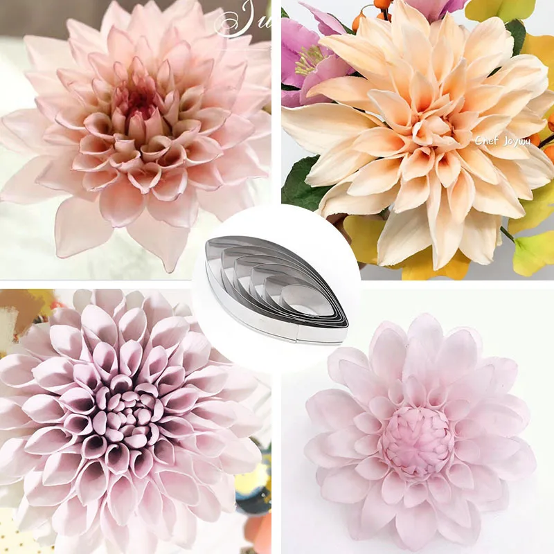 6 шт. нержавеющая сталь Dahlia Pinnata Cav форма для резки цветов лепестковая