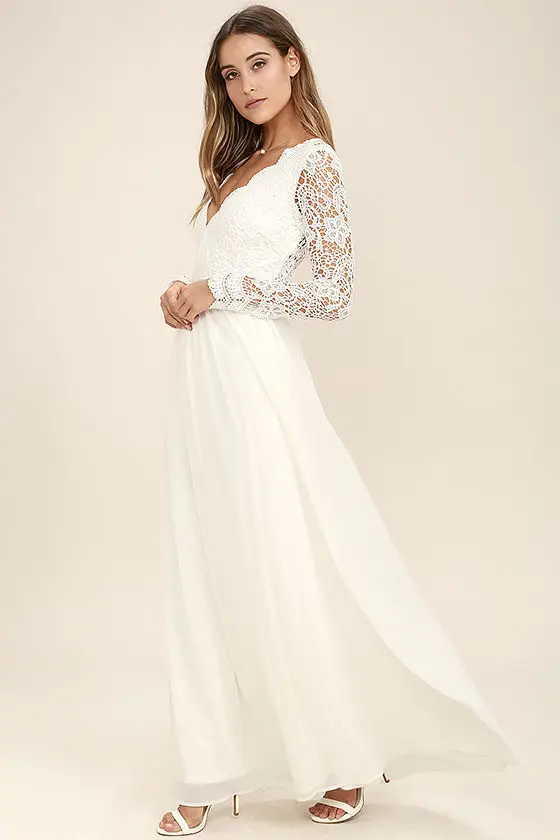 Sexy Wedding Dress Boho Long Sleeves Backless White Beach Dresses Appliques Lace V Neck Cheap Princess Bride | Свадьбы и торжества