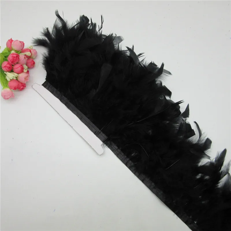 YY tesco 10 метров Натуральное перо индейки отделка бахромой лента 15 см для свадебной