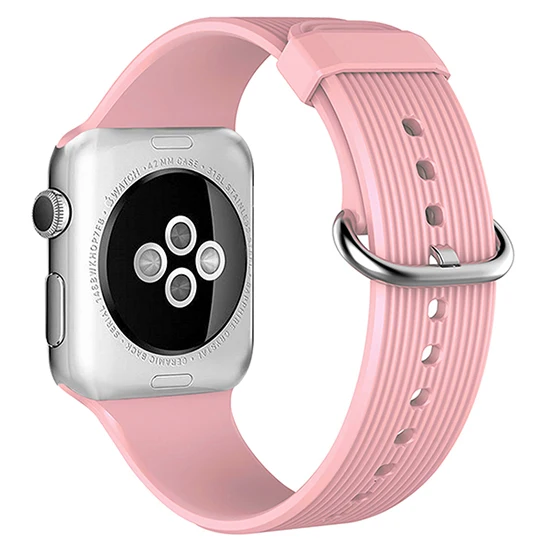 Силиконовый ремешок для Apple watch series 4 3 2 correa aple 42 мм 44 спортивный резиновый браслет