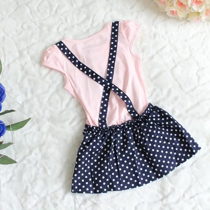 Pudcoco Girl Dress 2Y-6Y Baby Girls Kid Polka Dot Summer Toddler Overalls Outfit Clothes Short | Детская одежда и обувь