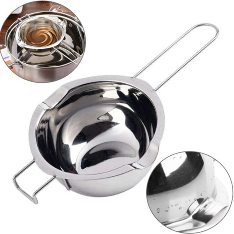 2 Pieces Stainless Steel Universal Double Spouts Baking Insert Tools Melting Pot for Butter Chocolate Cheese Caramel(18/8 Stee | Дом и сад