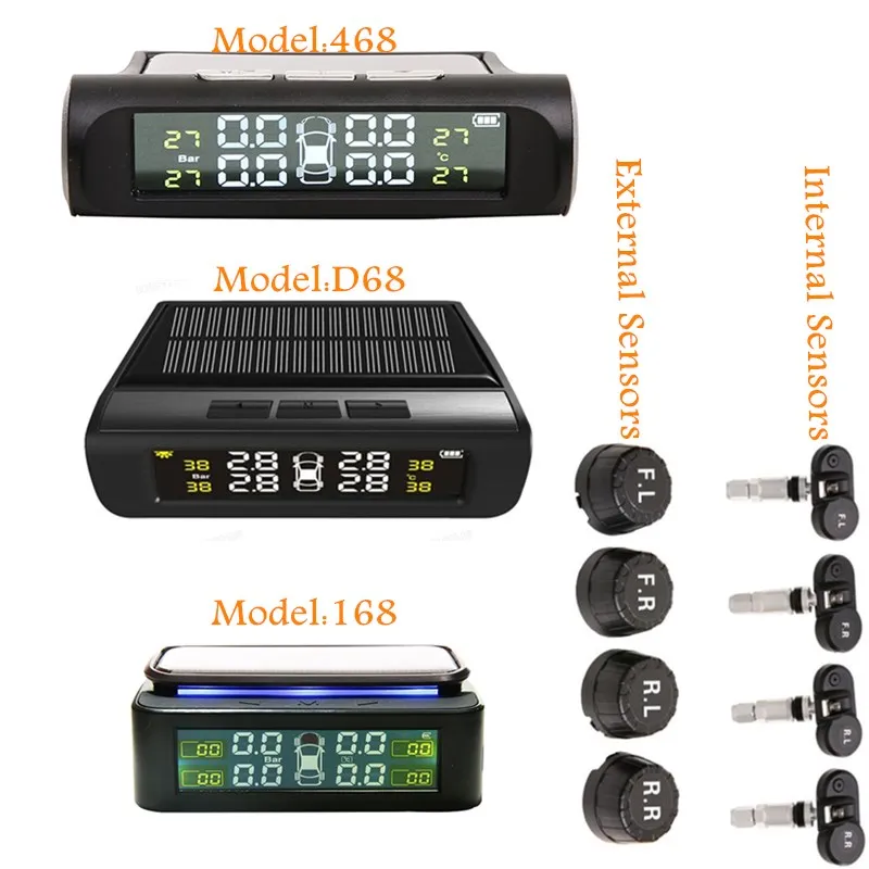Солнечная мощность usb зарядка автомобиля TPMS Zeepin цифровой ЖК-дисплей беспроводной