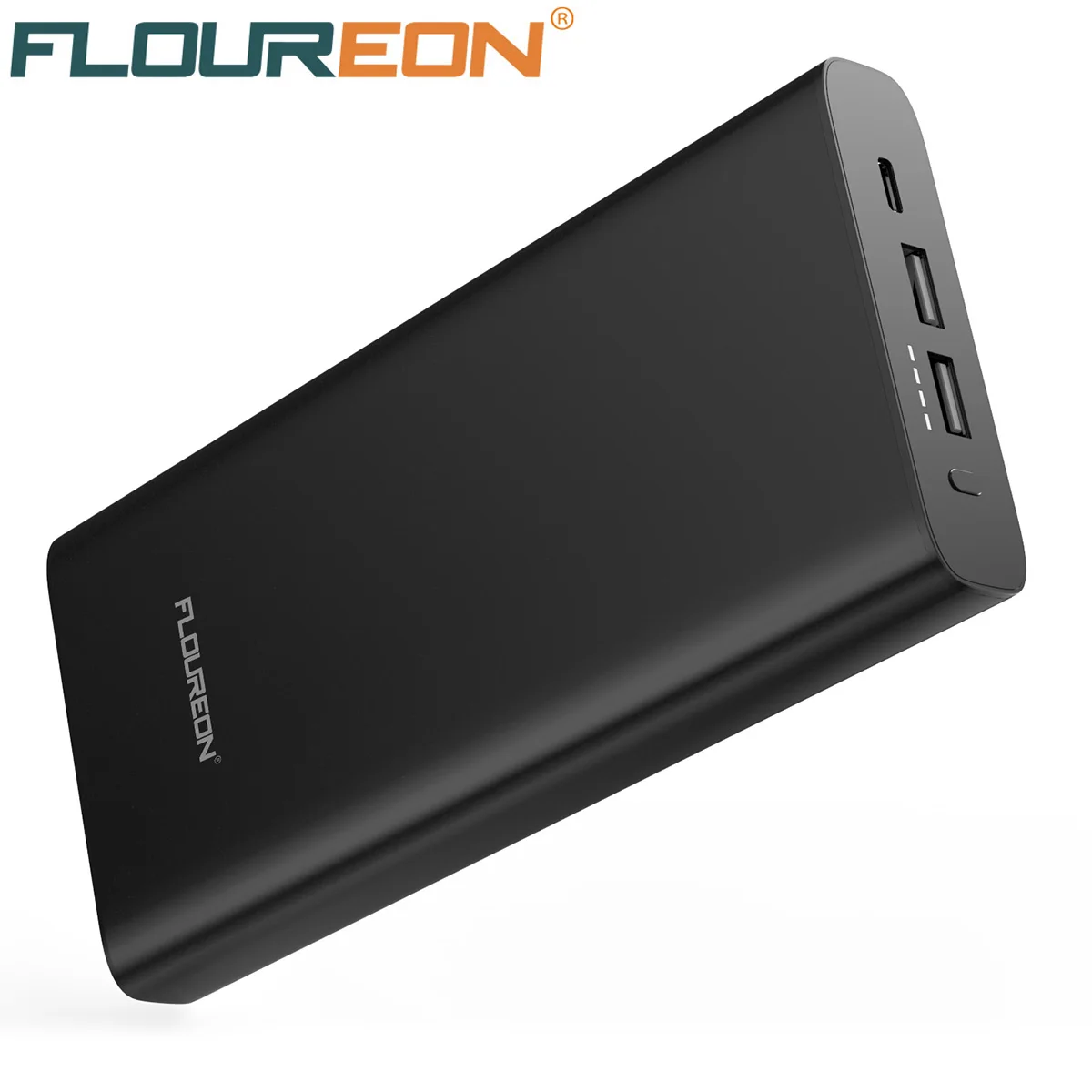 Внешний аккумулятор Floureon 26800 мАч быстрая зарядка Тип C PD 60 Вт двойной USB для iPhone X