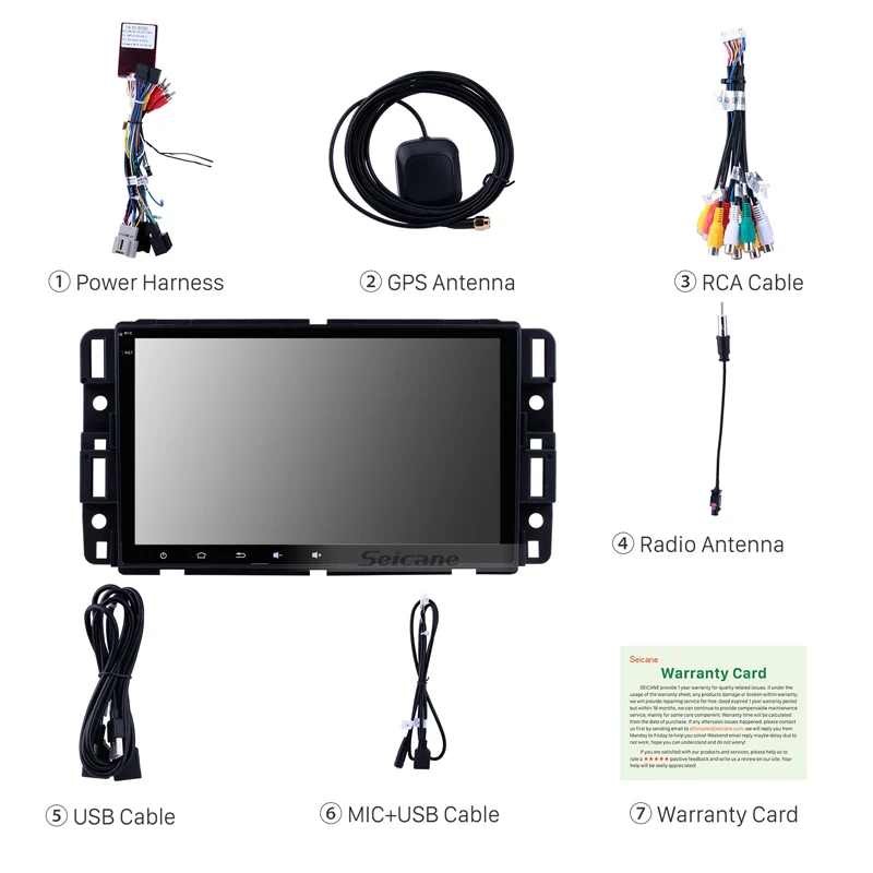 Seicane 1Din Android 8 0/8 1 &quotавтомобильный Радио для 2016 2007 GMC Canyon Yukon Terrain Acadia HD 1080 P gps