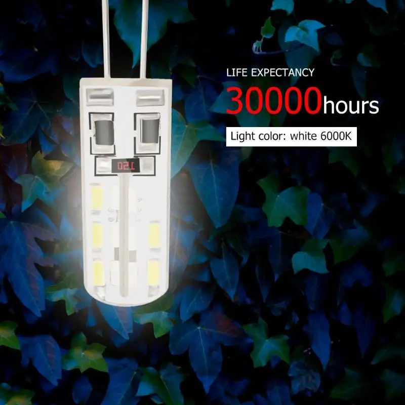 SMD3014 G4 светодиодный светильник 2 Вт DC 12 В белый 24 силиконовый кукурузный 110LM