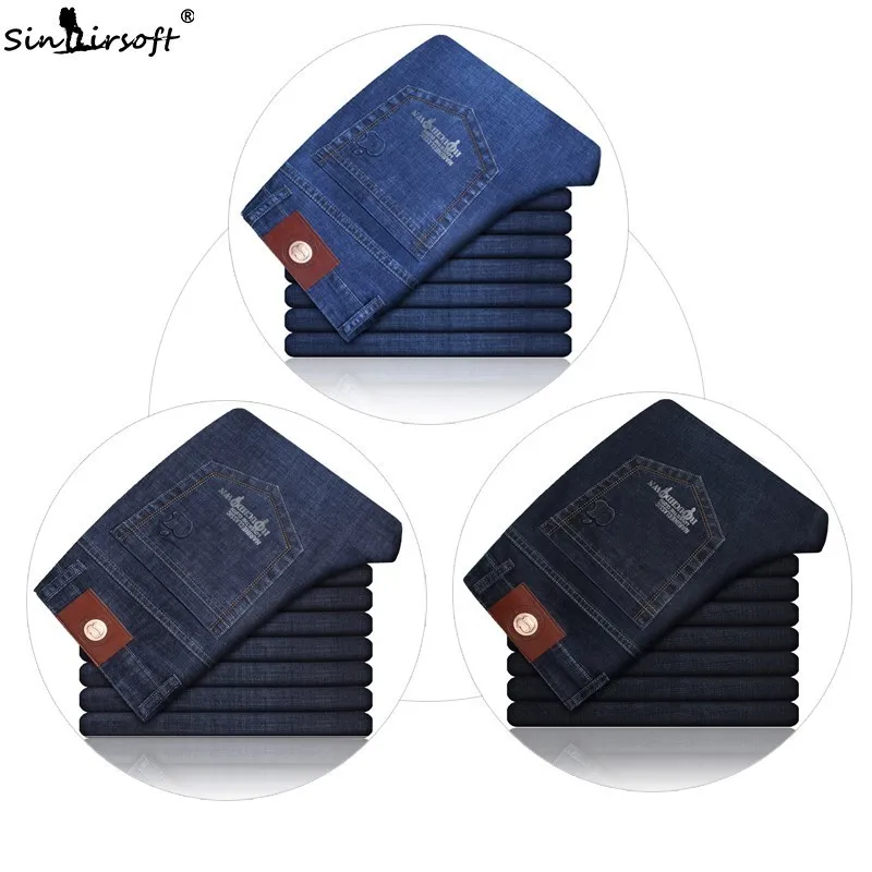 Мужские летние крутые Тонкие штаны хлопковые джинсы мужские деловые прямые