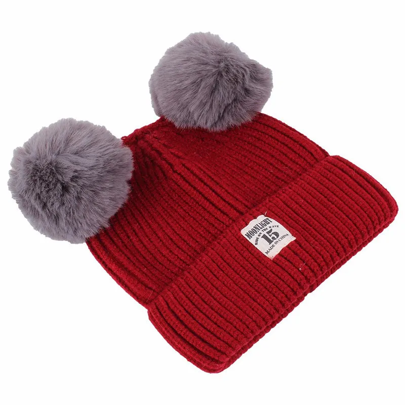 Beanies Baby Hat Pom Winter Children Knitted Cute Cap For Girls Boys Casual Solid Color | Детская одежда и обувь