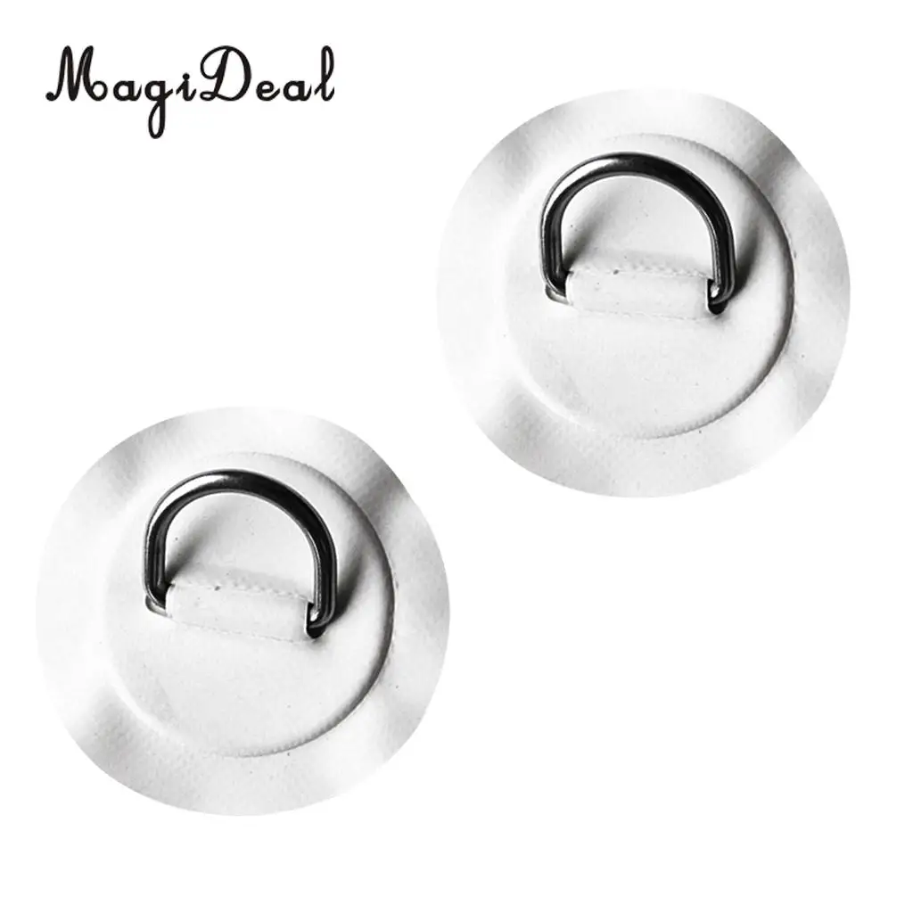 MagiDeal 1 пара из нержавеющей стали D ring Pad/патч для ПВХ надувной лодки шлюпки