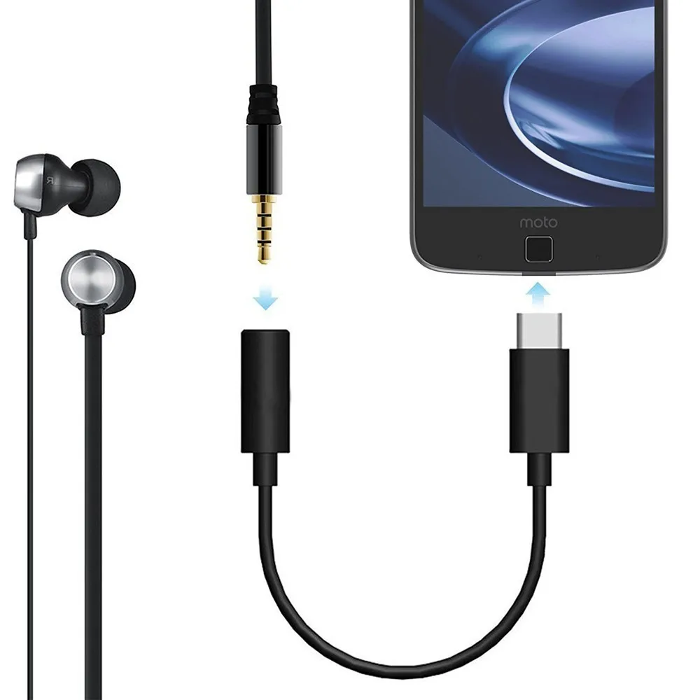 USB Type C To 3.5mm Audio Adapter Type-C to Aux Cable Headphone Jack for Google Pixel 2 HTC U11 Huawei Mate 10 Pro |