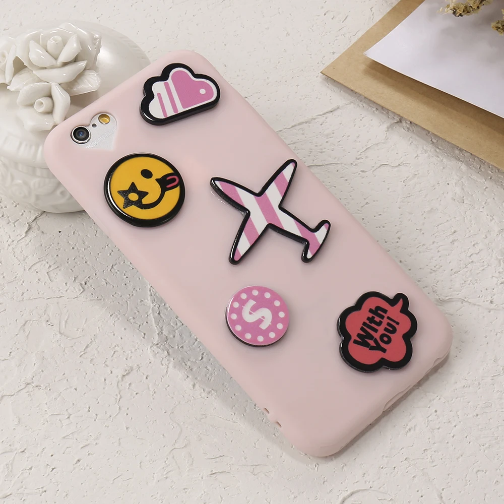 KISSCASE мягкий TPU для iPhone 7 6s 6 Plus милый мультяшный 3D чехол розовый Тонкий силиконовый