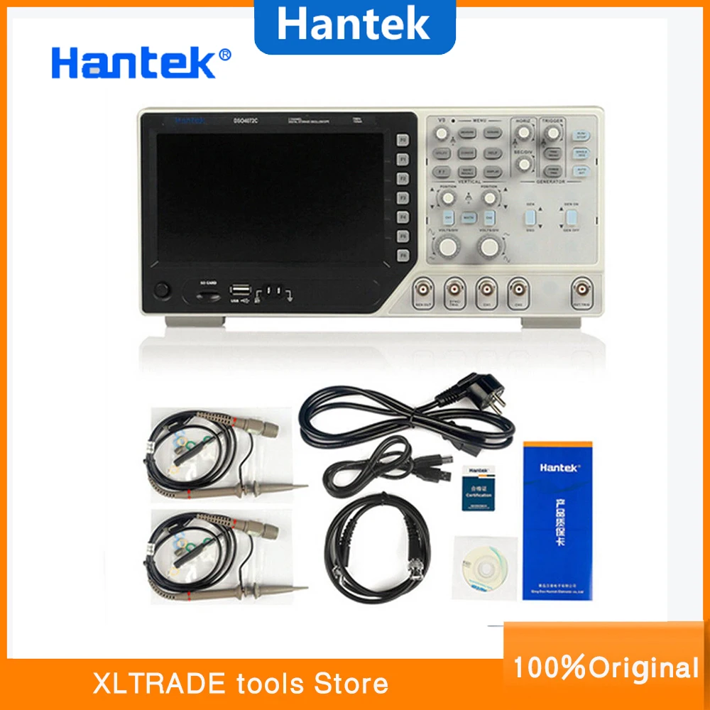 Hantek 2 in1 цифровой осциллограф DSO4072S DSO4102S DSO4202S 70 МГц 100 200 2CH 1GSa + Натяжной канат длиной