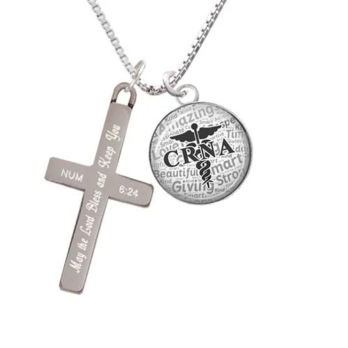 Куполообразный черный CRNA-Bless и держать вас-крест ожерелье | Украшения аксессуары