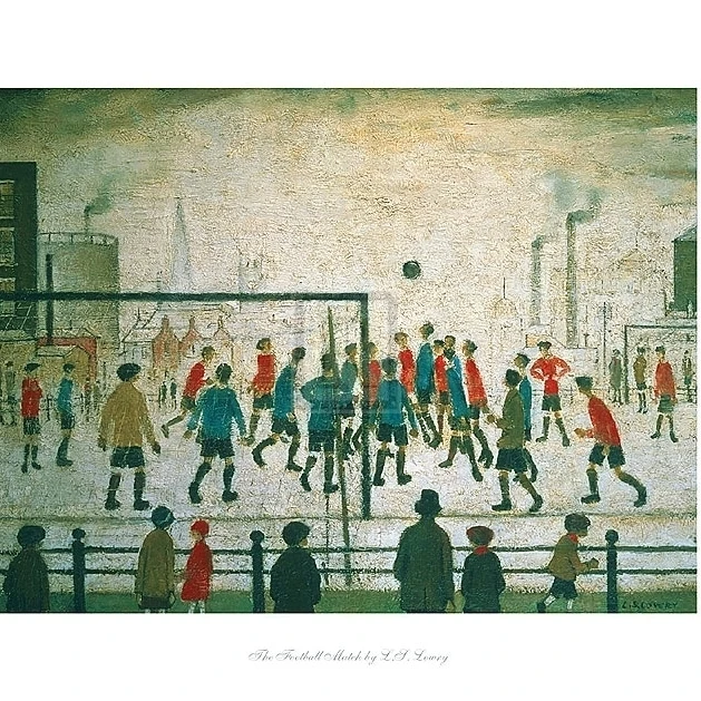 Футбольный матч плакат печать л. с. Lowry (20x16)|Таблички и знаки| |