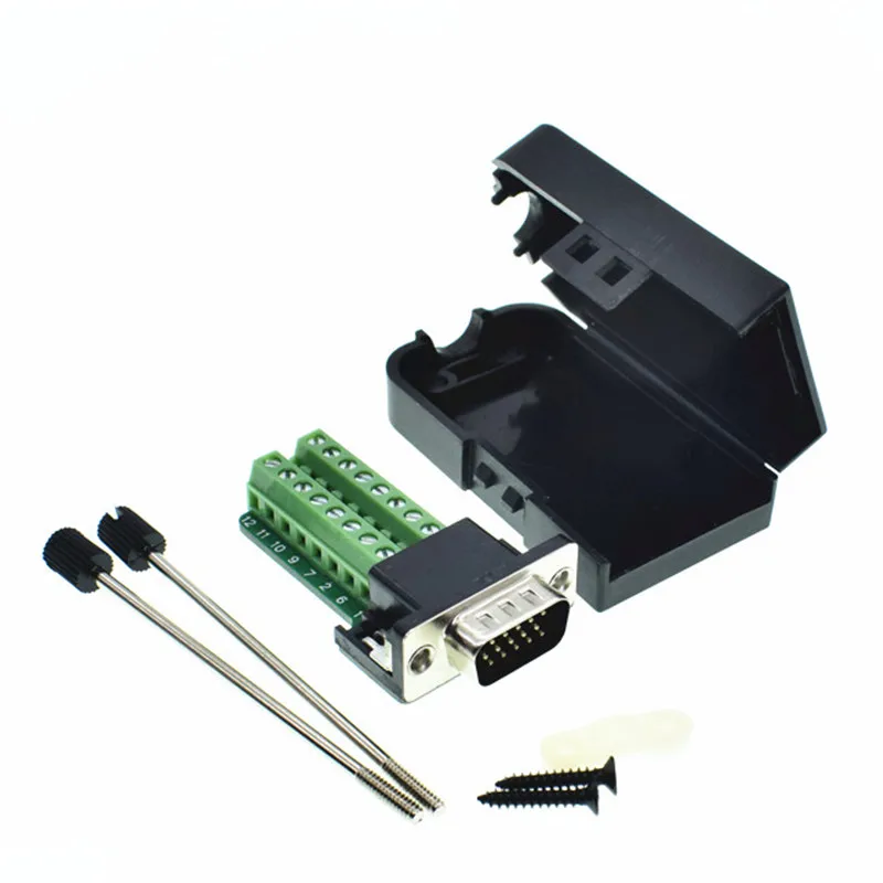 D-SUB DB15 VGA Мужской 3 ряда 15 контактный разъем Breakout терминалы винт тип DIY разъем