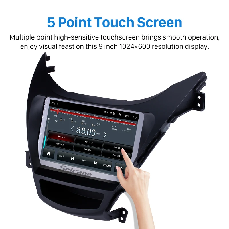 Seicane Автомобильный GPS 9 &quotHD Android8.1 стерео Bluetooth навигация для Hyundai Elantra 2011 2012 2013 с