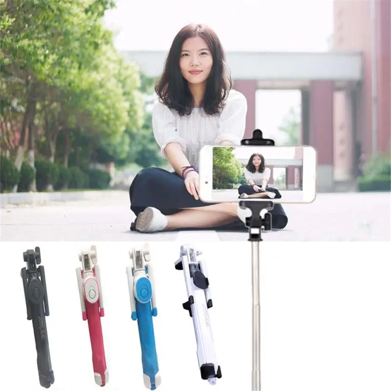 Mini Selfie Stick Extendable Handheld Fold Self-portrait Bluetooth Holder Lightweight Travel Hiking Devices With Tripod Mount |