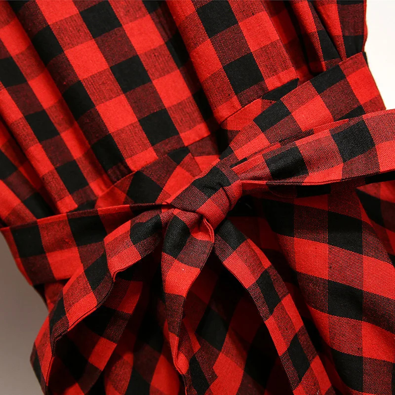 

CACNCUT 2XL-6XL Large Size Women Spring Plaid Shirt Dress 2020 Summer Casual Half Sleeve Office Dress 5XL Big Plus Size Dress