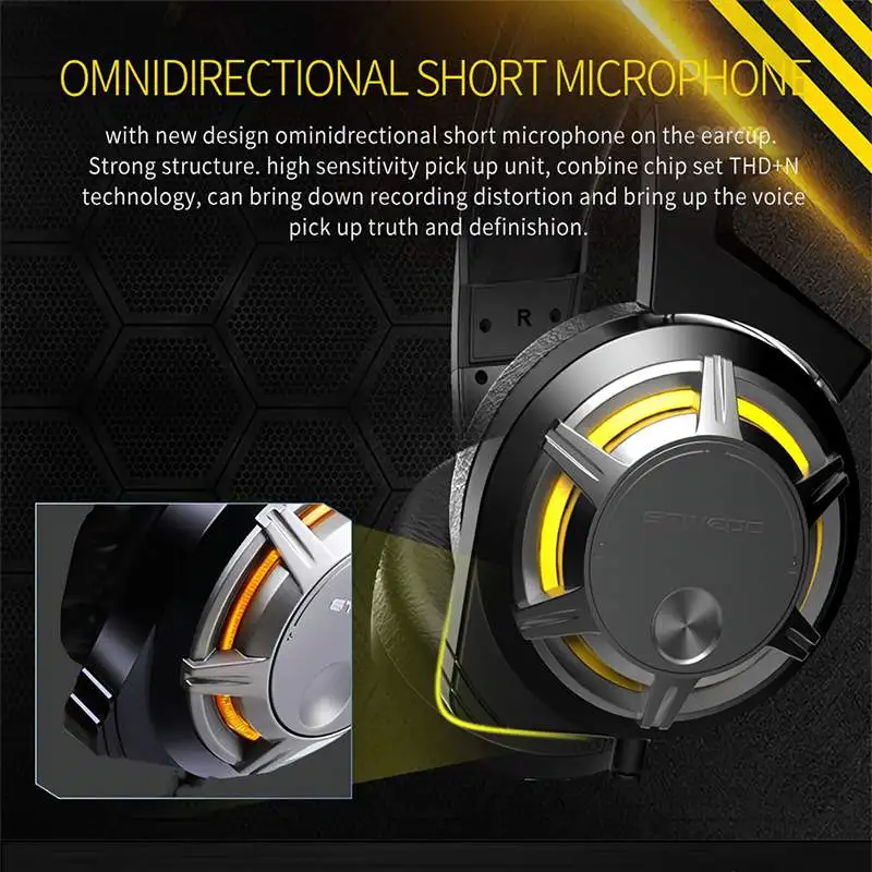 SOMIC G926 USB игровая гарнитура с микрофоном светодиодный свет для ПК игры