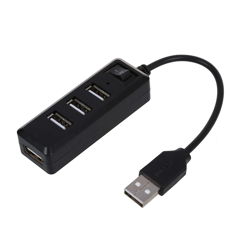 USB 2 0 4 порта Высокоскоростной концентратор вкл. Выкл. Переключатель LED для ПК