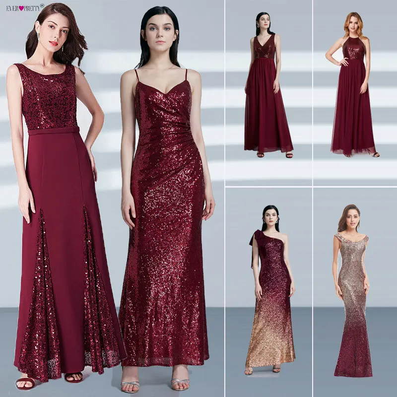 Robe De Soiree Longue Ever Pretty Cheap Little Mermaid бордовые Красные сексуальные вечерние платья с