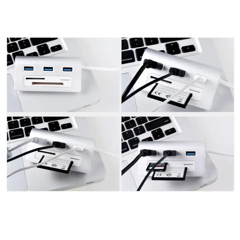 Acasis HS0023 3 порты и разъёмы USB 0 концентратор переходник разветвитель CF TF Card Reader для