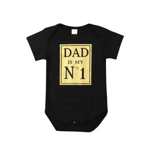 Летний комбинезон с принтом Dady is My NO 1 для новорожденных мальчиков и девочек