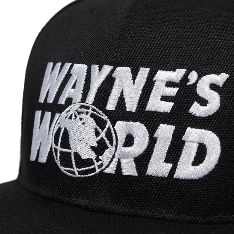 Новинка 2019 черная бейсболка WAYNE'S WORLD Модная стильная Снэпбэк Кепка с вышивкой