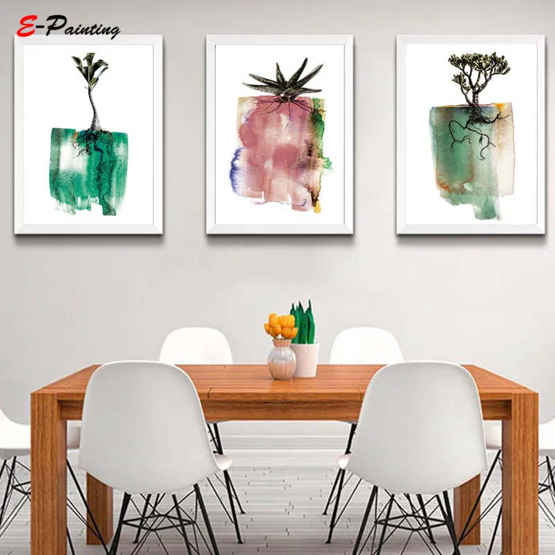 Современная Картина на холсте сочные Gasteria фотография Акварельная почва