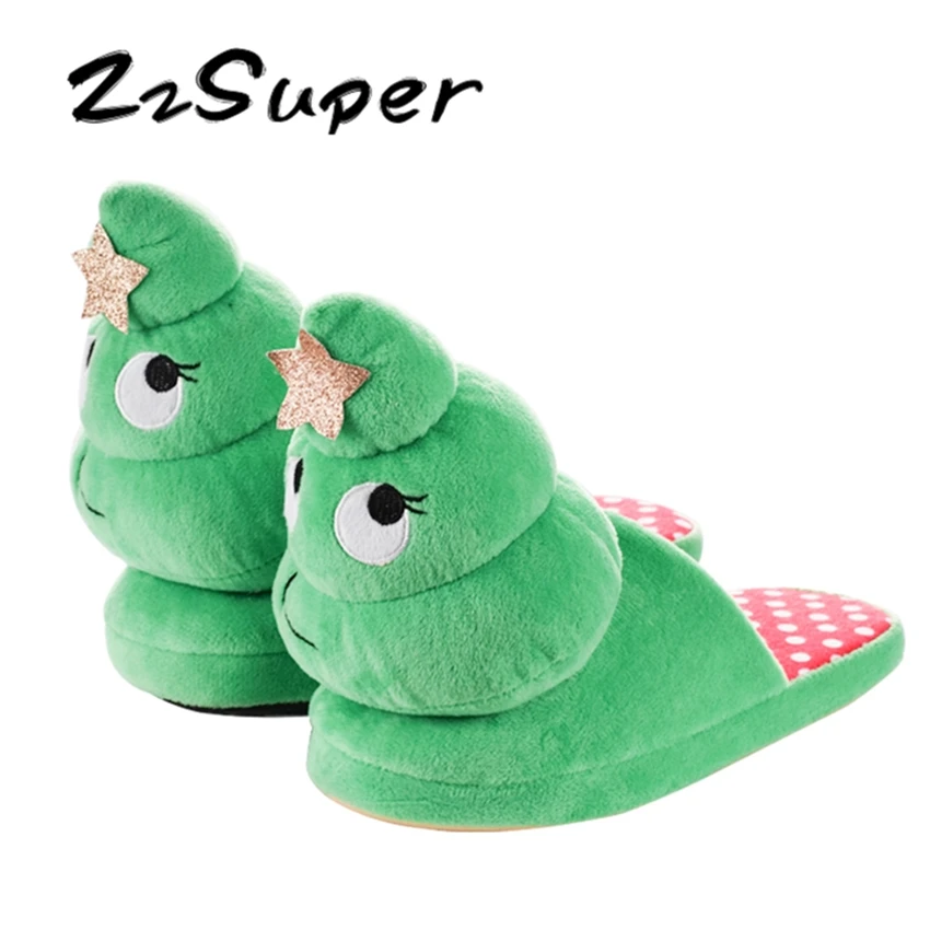 ZzSuper/Новый год зимние тапочки с рисунком гусеницы теплые хлопковые животными для