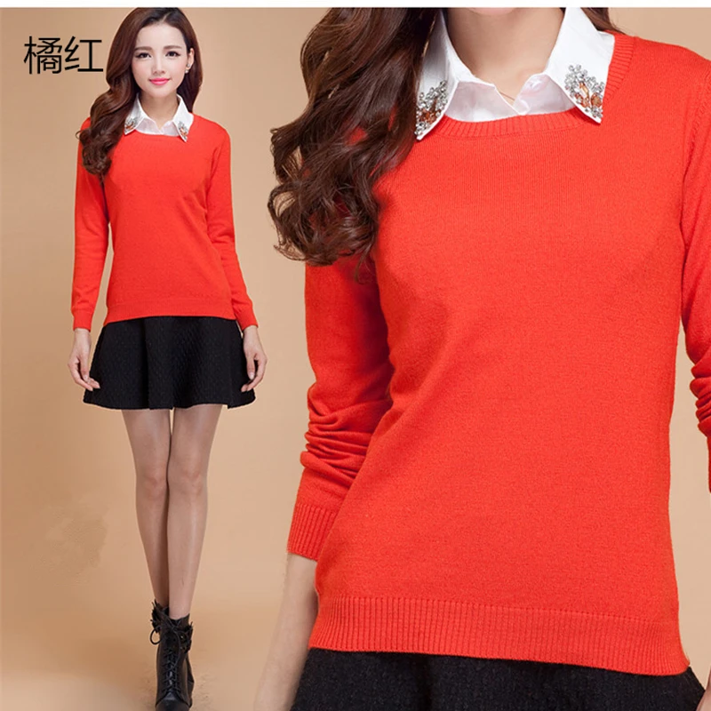 2018 Hot sale New arrival Women Sweaters and pullovers Female round neck Cashmere Sweater Knit Wool Basic Jumper Free shipping | Женская