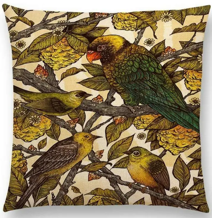Hglegywowl Animal Cushion Case Waist Cover Home Soft Room Gifts Single Sides Printing Cotton Linen Pillow Pillowcase | Дом и сад