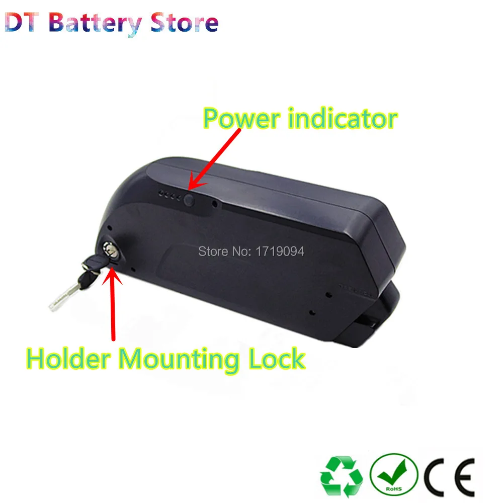 Бесплатная доставка 36 v/48 v/52 v tiger shark down tube Ebike battery 10ah 10.4ah 11.6ah 12.8ah 14ah 14.5ah 15ah 16ah 17ah 17.5ah