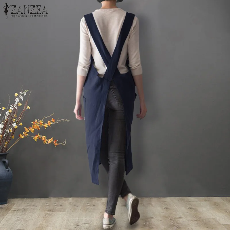 Весна ZANZEA мода 2019 г. хлопок белье свободные вечерние партии Vestido Лето для женщин