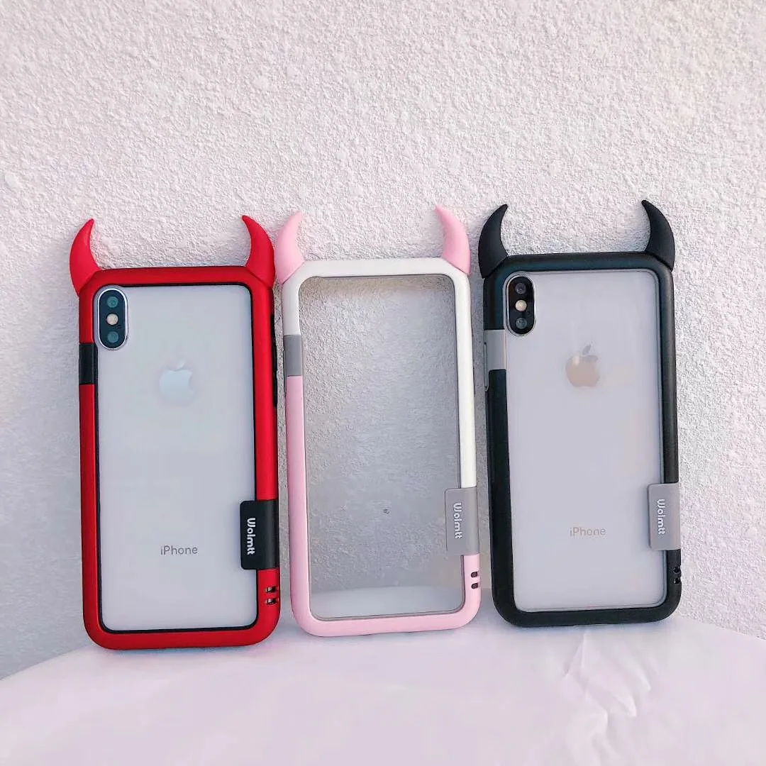Новый Модный чехол для телефона с 3D рогом демона Iphone 6 S 7 8 Plus XS XR мультяшная