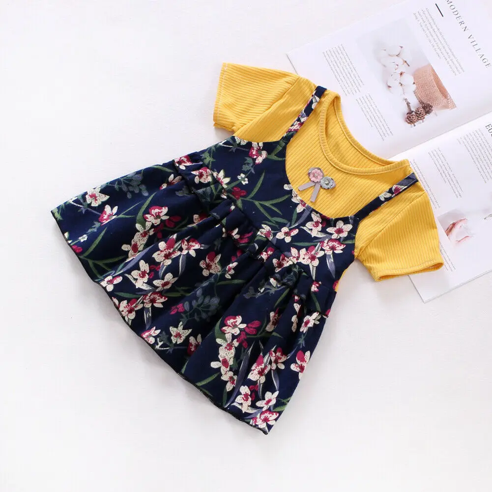 1Pcs Princess Kids Girls Floral Dress Summer Baby Girl Short Sleeve Lace Flower Party Toddler Tutu | Детская одежда и обувь